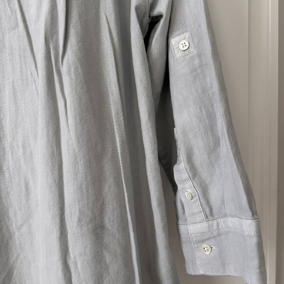 James Perse Light Grey Button-Front Shirt Oversized Dress W/ Pockets Size 3 100% - Picture 9 of 9